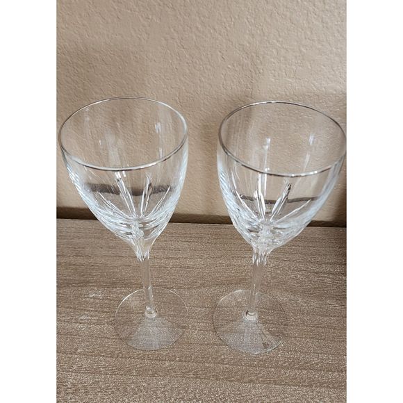 Lenox Crystal Firelight Platinum Water Goblets Set of 2 - Picture 4 of 13